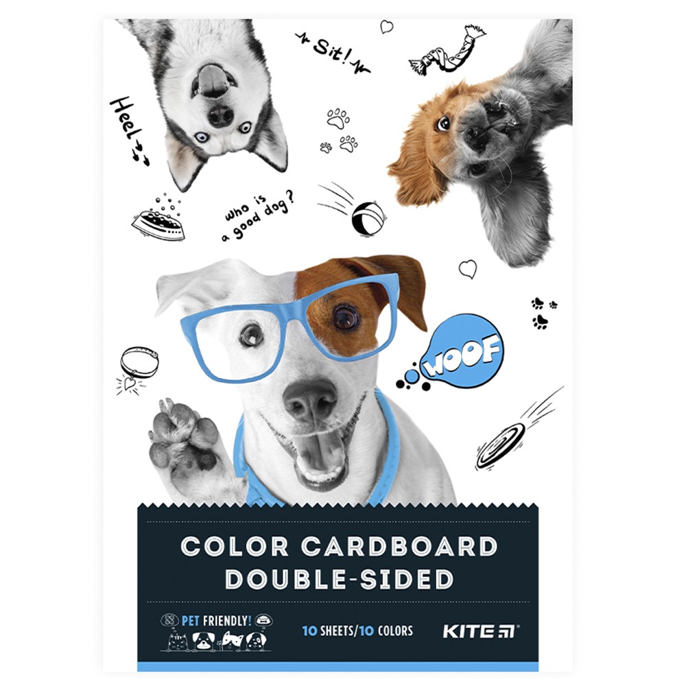 Комплект цветного двустороннего картона Kite Dogs А4 2 шт K22-255-1_2pcs