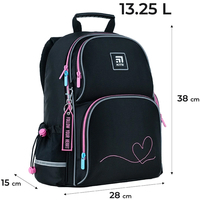 Рюкзак школьный Kite Education Heart 13,25 л черный K24-702M-1 (LED)