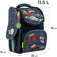 Рюкзак школьный каркасный Kite Education Hot Wheels 11,5 л серый HW24-501S