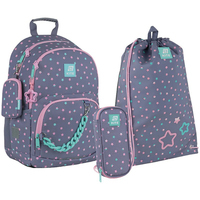 Фото Школьный набор Kite Education Kawaii Stars Рюкзак + Пенал + Сумка для обуви SET_K25-585M-2