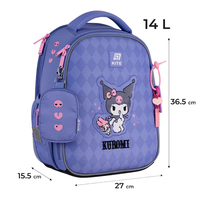 Школьный набор Kite Kuromi Рюкзак + Пенал + Сумка для обуви SET_HK25-555S-2