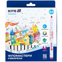 Фломастеры Kite Creative Superwashable 24 цветов K-1153