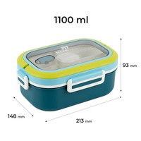 Фото Ланчбокс с разделителем Kite 1100 мл синий K25-1182-2